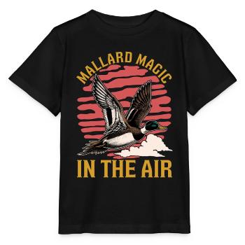 Mallard Magic In The Air Water Bird Mallard Duck - Stanley/Stella MINI CREATOR Kids’ T-Shirt - black - Front - Mikhail (115cm)