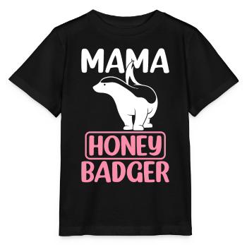 Mama Honigdachs - Stanley/Stella Kinder T-Shirt MINI CREATOR  - Schwarz - Vorne - Mikhail (115cm)
