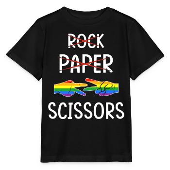LGBTQ Lesbian Rock Paper Scissors - Stanley/Stella MINI CREATOR Kids’ T-Shirt - black - Front - Mikhail (115cm)