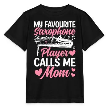 Saxophonist Mama Saxophonist Mama Saxophonist Kind - Stanley/Stella Kinder T-Shirt MINI CREATOR  - Schwarz - Vorne - Mikhail (115cm)