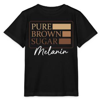 Sucre brun pur Mélanine Peau brune Noir - T-shirt bio MINI CREATOR Stanley/Stella Enfant - noir - Devant - Mikhail (115cm)
