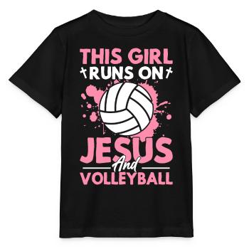 Cette fille court sur Jésus et - T-shirt bio MINI CREATOR Stanley/Stella Enfant - noir - Devant - Mikhail (115cm)
