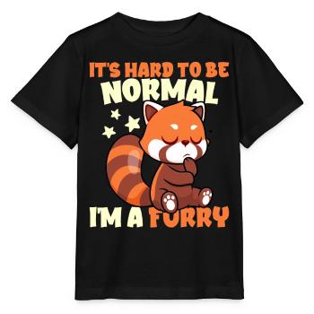 Furry Fandom Furries Fursona Hard To Be Normal - Stanley/Stella MINI CREATOR Kids’ T-Shirt - black - Front - Mikhail (115cm)