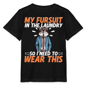 Furry Fandom Furries Fursona Fursuit Is In The - Stanley/Stella MINI CREATOR Kids’ T-Shirt - black - Front - Mikhail (115cm)