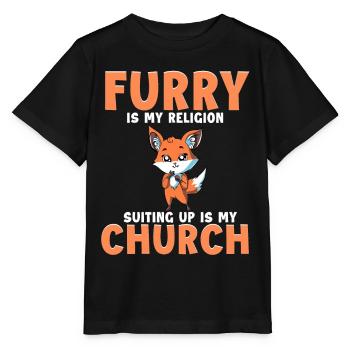 Furry Fandom Furries Fursona Furry Religion Suit - Stanley/Stella MINI CREATOR Kids’ T-Shirt - black - Front - Mikhail (115cm)