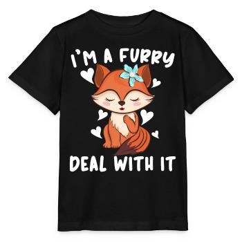 I'm A Furry Deal With It Furry Fandom Fursona - Stanley/Stella MINI CREATOR Kids’ T-Shirt - black - Front - Mikhail (115cm)