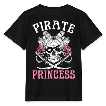 Pirate Princess Pirate Daughter Pirate Girl - Stanley/Stella MINI CREATOR Kids’ T-Shirt - black - Front - Mikhail (115cm)