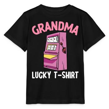 Oma Lucky T-shirt Spielautomat Casino Lover - Stanley/Stella Kinder T-Shirt MINI CREATOR  - Schwarz - Vorne - Mikhail (115cm)
