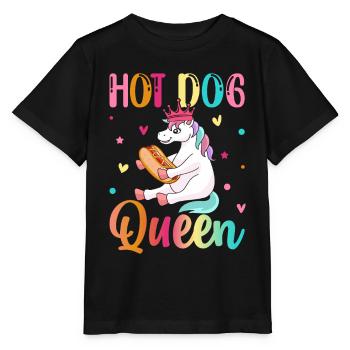 Hot Dog Queen Wurstbrötchen Hotdog Girl Gegrillter - Stanley/Stella Kinder T-Shirt MINI CREATOR  - Schwarz - Vorne - Mikhail (115cm)
