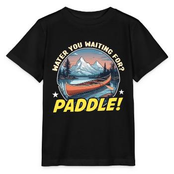 Canoë L’eau que vous attendez aime pagayer - T-shirt bio MINI CREATOR Stanley/Stella Enfant - noir - Devant - Mikhail (115cm)