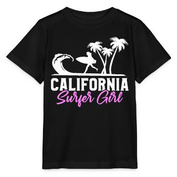California Surfer Surfing Girl Surfer - Stanley/Stella MINI CREATOR Kids’ T-Shirt - black - Front - Mikhail (115cm)