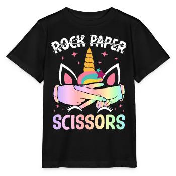 Funny Lesbian Pride LGBTQ Rock Paper Scissors - Stanley/Stella MINI CREATOR Kids’ T-Shirt - black - Front - Mikhail (115cm)