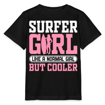 Surfing Surfer Girl Like a normal girl, but - Stanley/Stella MINI CREATOR Kids’ T-Shirt - black - Front - Mikhail (115cm)