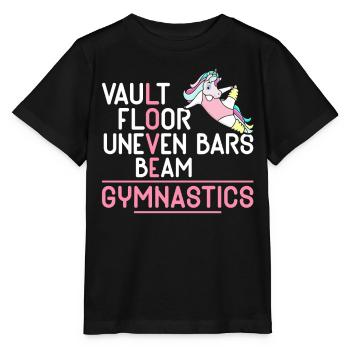 Sprung Boden Stufenbarren Balken Gymnastik - Stanley/Stella Kinder T-Shirt MINI CREATOR  - Schwarz - Vorne - Mikhail (115cm)