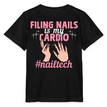 Lime Ongles Cardio nailtech Technicien des ongles - T-shirt bio MINI CREATOR Stanley/Stella Enfant - noir - Devant - Mikhail (115cm)