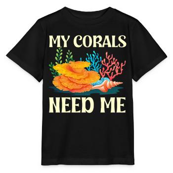 coral reef coral aquarium aquarist mine - Stanley/Stella MINI CREATOR Kids’ T-Shirt - black - Front - Mikhail (115cm)