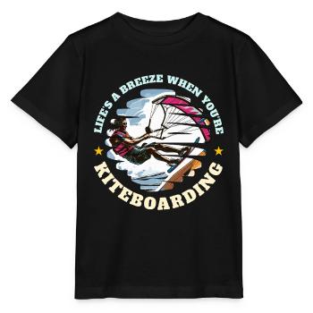 Kiteboarding Life's A Breeze When Water Sports - Stanley/Stella MINI CREATOR Kids’ T-Shirt - black - Front - Mikhail (115cm)