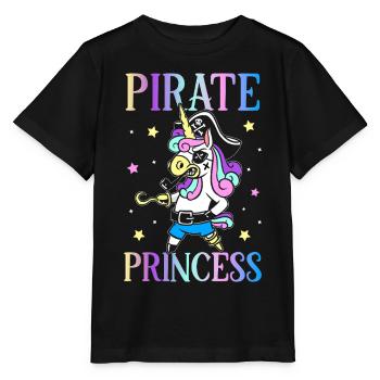 Pirate Princess Pirate Daughter Pirate Girl - Stanley/Stella MINI CREATOR Kids’ T-Shirt - black - Front - Mikhail (115cm)