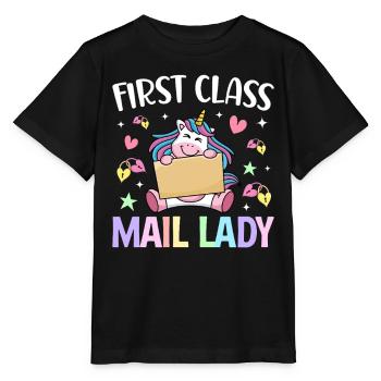 Courrier de première classe dame factière - T-shirt bio MINI CREATOR Stanley/Stella Enfant - noir - Devant - Mikhail (115cm)