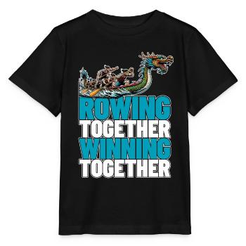 Dragon Boating Rowing Together Winning Paddling - Stanley/Stella Kinder T-Shirt MINI CREATOR  - Schwarz - Vorne - Mikhail (115cm)