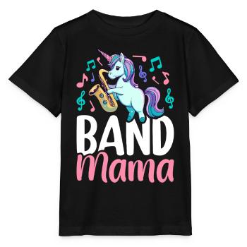 Band Mama Saxophon Mama Marching Band Grafik für - Stanley/Stella Kinder T-Shirt MINI CREATOR  - Schwarz - Vorne - Mikhail (115cm)