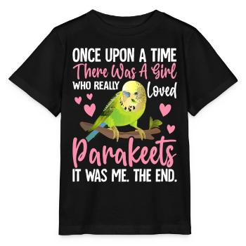 Ein Mädchen, das Sittiche wirklich liebt Sittich - Stanley/Stella Kinder T-Shirt MINI CREATOR  - Schwarz - Vorne - Mikhail (115cm)