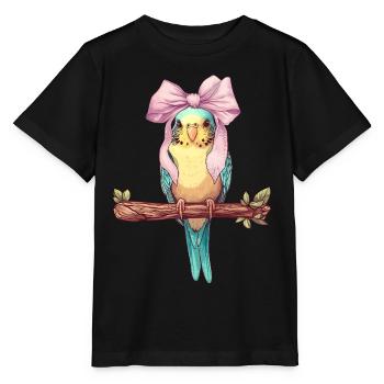 Coquette Cockatiel Perruche Perroquet - T-shirt bio MINI CREATOR Stanley/Stella Enfant - noir - Devant - Mikhail (115cm)
