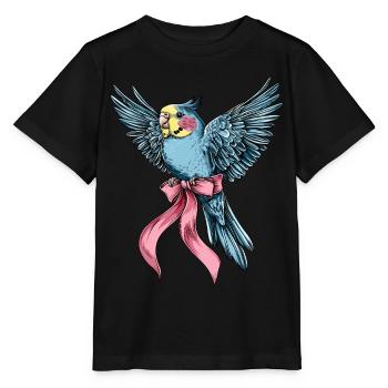 Coquette Bow Perruche Perruche Perroquet - T-shirt bio MINI CREATOR Stanley/Stella Enfant - noir - Devant - Mikhail (115cm)