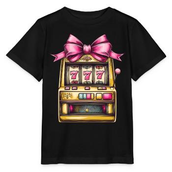Coquette Bow Spielautomat Glücksspiel Gambler - Stanley/Stella Kinder T-Shirt MINI CREATOR  - Schwarz - Vorne - Mikhail (115cm)