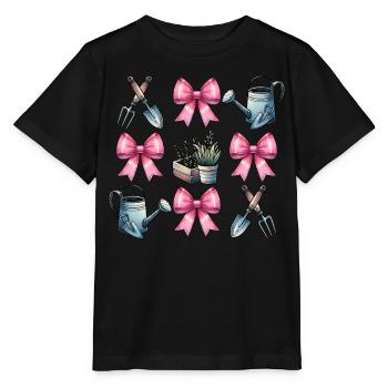 Coquette Bow Gardening Gardener Tools - Stanley/Stella MINI CREATOR Kids’ T-Shirt - black - Front - Mikhail (115cm)