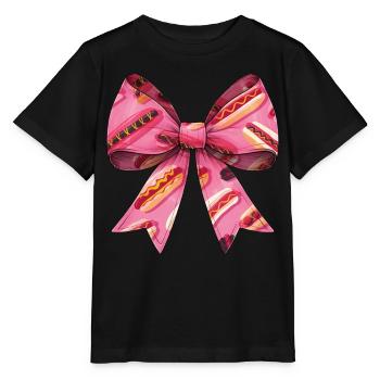 Coquette Bow Hot Dog Hot Dog Mother's Day Pattern - Stanley/Stella MINI CREATOR Kids’ T-Shirt - black - Front - Mikhail (115cm)