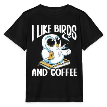 Observation des oiseaux Mignon Amoureux des oiseaux - T-shirt bio MINI CREATOR Stanley/Stella Enfant - noir - Devant - Mikhail (115cm)