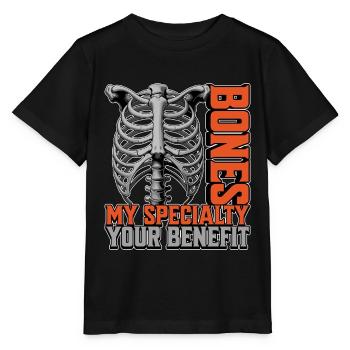 Chirurgien orthopédiste Bones Ma spécialité Orthopédiste - T-shirt bio MINI CREATOR Stanley/Stella Enfant - noir - Devant - Mikhail (115cm)