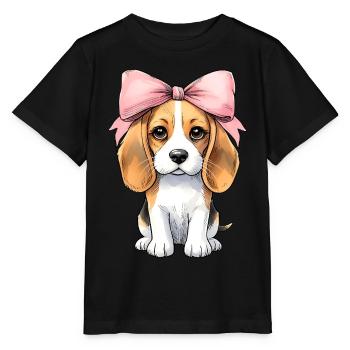 Coquette noeud Beagle Chien Maman Ruban Rose - T-shirt bio MINI CREATOR Stanley/Stella Enfant - noir - Devant - Mikhail (115cm)
