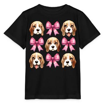 Coquette noeud Beagle Chien Maman Ruban Rose - T-shirt bio MINI CREATOR Stanley/Stella Enfant - noir - Devant - Mikhail (115cm)