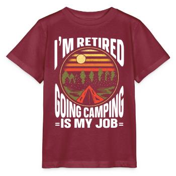 Camping Campfire Camper - Stanley/Stella MINI CREATOR Kids’ T-Shirt - burgundy - Front - Kain (125cm)
