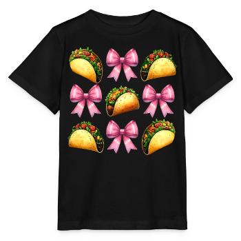 Coquette Bow Tacos Cuisine Mexicaine Ruban Rose - T-shirt bio MINI CREATOR Stanley/Stella Enfant - noir - Devant - Mikhail (115cm)