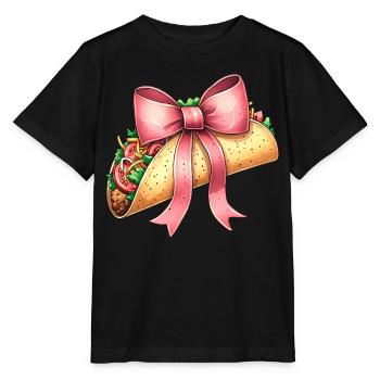 Coquette Bow Tacos Cuisine Mexicaine Ruban Rose - T-shirt bio MINI CREATOR Stanley/Stella Enfant - noir - Devant - Mikhail (115cm)