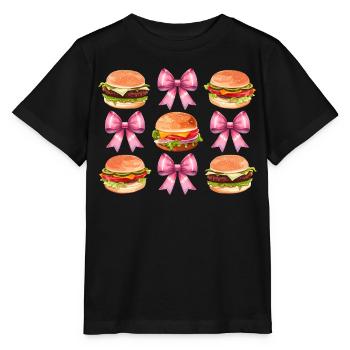 Coquette Bow Burger Hamburger Ruban Rose Maman - T-shirt bio MINI CREATOR Stanley/Stella Enfant - noir - Devant - Mikhail (115cm)