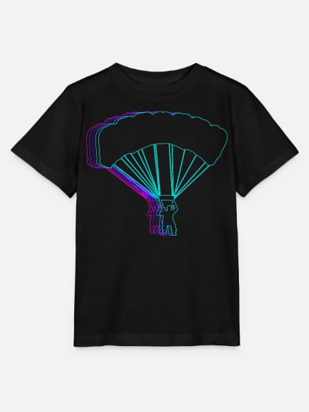 Retro Fallschirmspringen Fallschirmspringer - Stanley/Stella Kinder T-Shirt MINI CREATOR - Schwarz