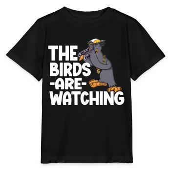 Observation des oiseaux Mignon Amoureux des oiseaux - T-shirt bio MINI CREATOR Stanley/Stella Enfant - noir - Devant - Mikhail (115cm)