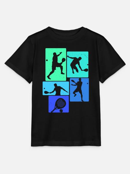 Retro Padel Tennis - Stanley/Stella Kinder T-Shirt MINI CREATOR  - Schwarz