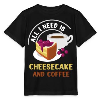 Käsekuchen Und Kaffee Trinken - Stanley/Stella Kinder T-Shirt MINI CREATOR  - Schwarz - Vorne - Mikhail (115cm)