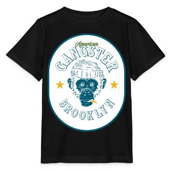Brooklyn Gangster - Stanley/Stella Kinder T-Shirt MINI CREATOR  - Schwarz - Vorne - Mikhail (115cm)