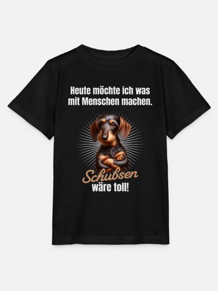 Was mit Menschen machen, schubsen wäre toll - Stanley/Stella Kinder T-Shirt MINI CREATOR - Schwarz
