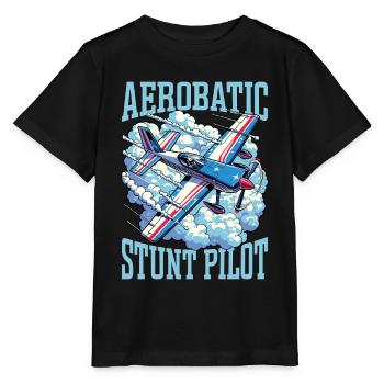 Le pilote de voltige aérienne adore les manœuvres de voltige - T-shirt bio MINI CREATOR Stanley/Stella Enfant - noir - Devant - Mikhail (115cm)