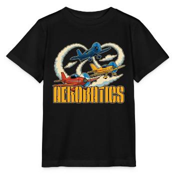 Pilote de voltige Passionné d’avion - T-shirt bio MINI CREATOR Stanley/Stella Enfant - noir - Devant - Mikhail (115cm)