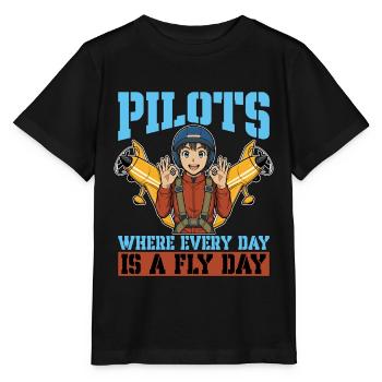 Aerobatic Pilots Where Everyday Is Paragliding - Stanley/Stella Kinder T-Shirt MINI CREATOR  - Schwarz - Vorne - Mikhail (115cm)