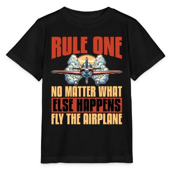 Aerobatic Pilot Rule One RC Pilot Loves Aviation - Stanley/Stella Kinder T-Shirt MINI CREATOR  - Schwarz - Vorne - Mikhail (115cm)