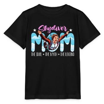 Parachutiste Maman L’idole Le mythe aime le parapente - T-shirt bio MINI CREATOR Stanley/Stella Enfant - noir - Devant - Mikhail (115cm)